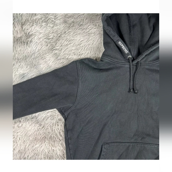 SUPREME x CHAMPION Collab Heavyweight Black Spell out Hoodie SS18 - Picture 4 of 14